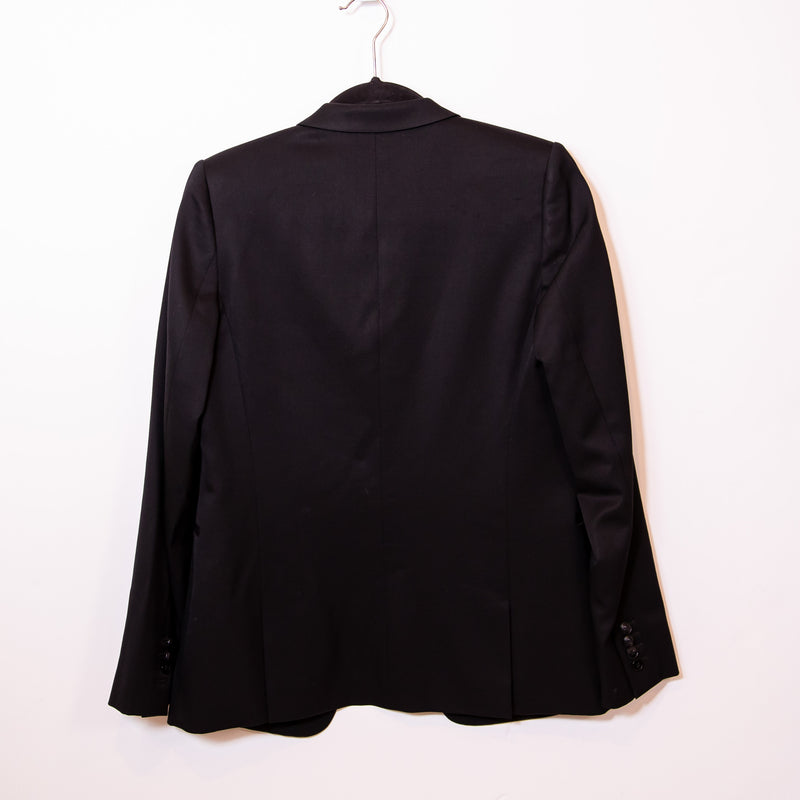 The Kooples Women's Crepe One Button Collared Structured Blazer Jacket Black S