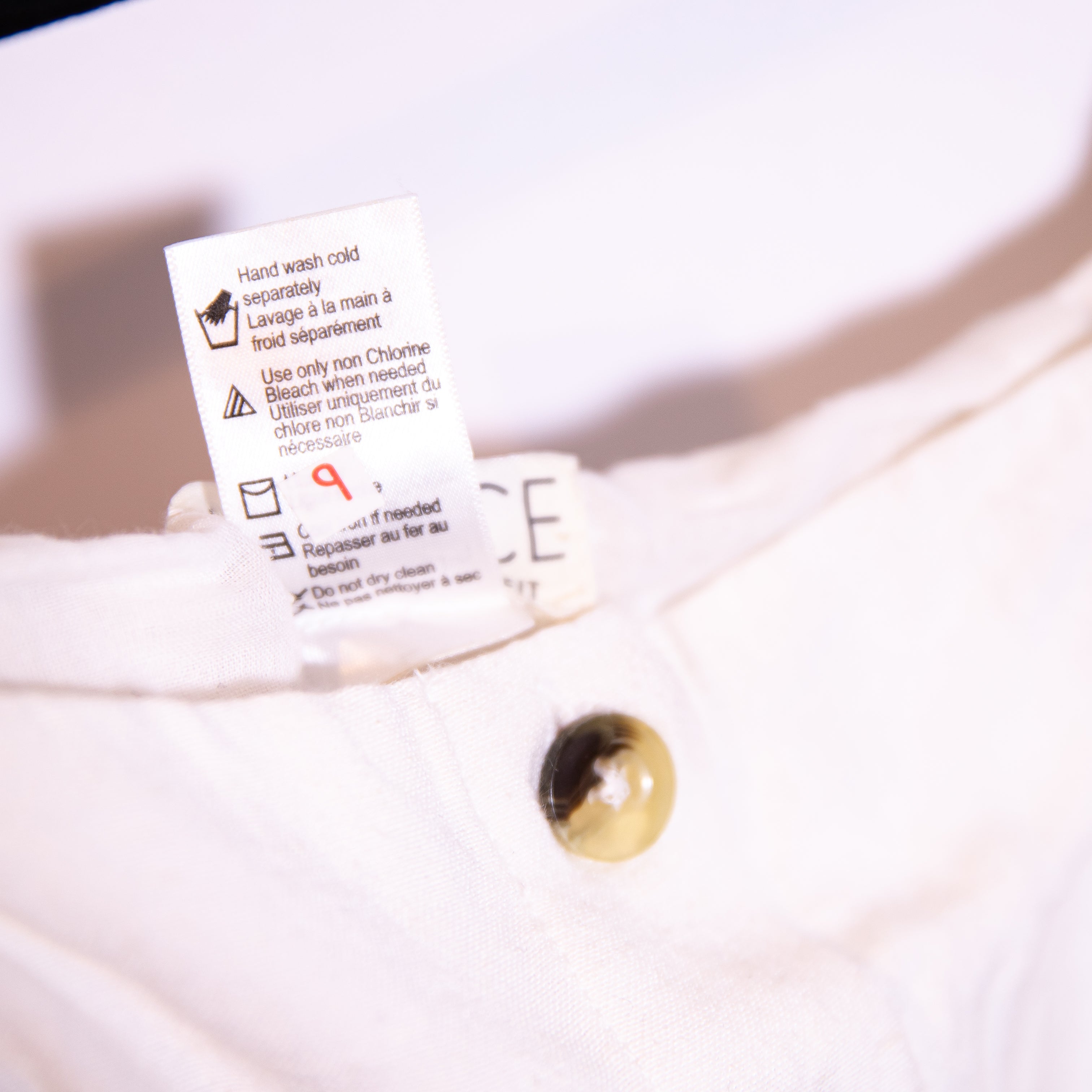 L*Space Marina Button Front Cotton Linen Quarter Sleeve Mini Dress White Small