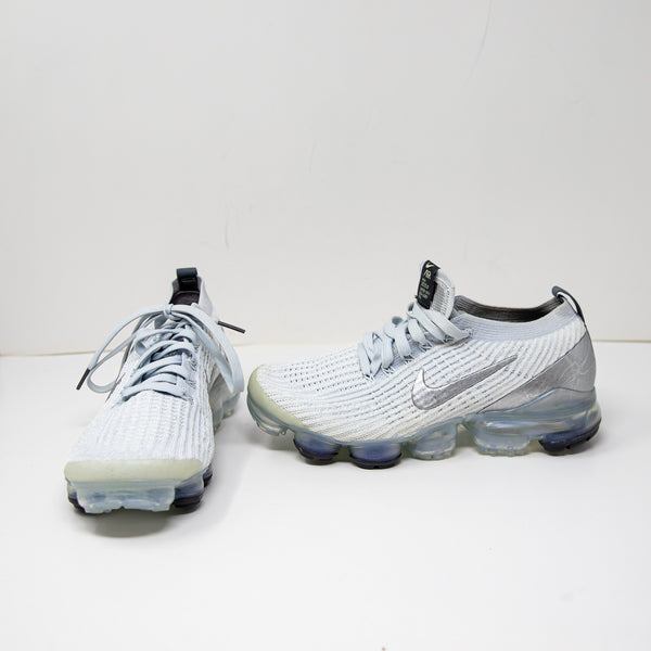 NEW Nike Women's Vapormax Flyknit 3 Running White Silver AJ6910-101 Sneakers 8.5