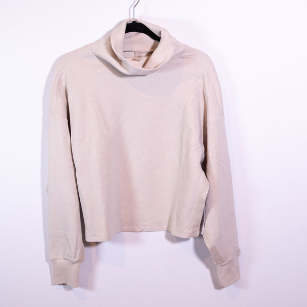 NEW Rhone DreamGlow Mock Neck Anti Odor Pullover Sweatshirt Sweater Sand Small