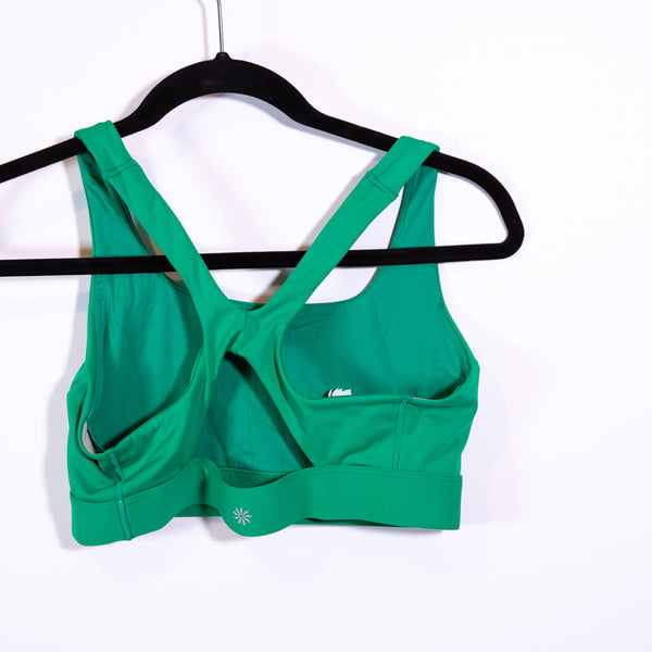 Athleta Women's Interval Bra A-C Racerback Athletic Sports Bra Scout Green M