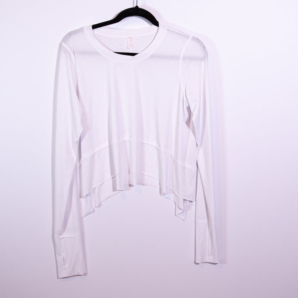 Free People FP Movement Tempo Long Sleeve Lightweight Athletic Tee Shirt White M