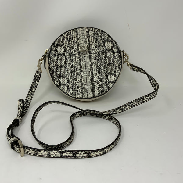 Guess Faux Vegan Snake Python Animal Print Pattern Embossed Circle Purse Bag