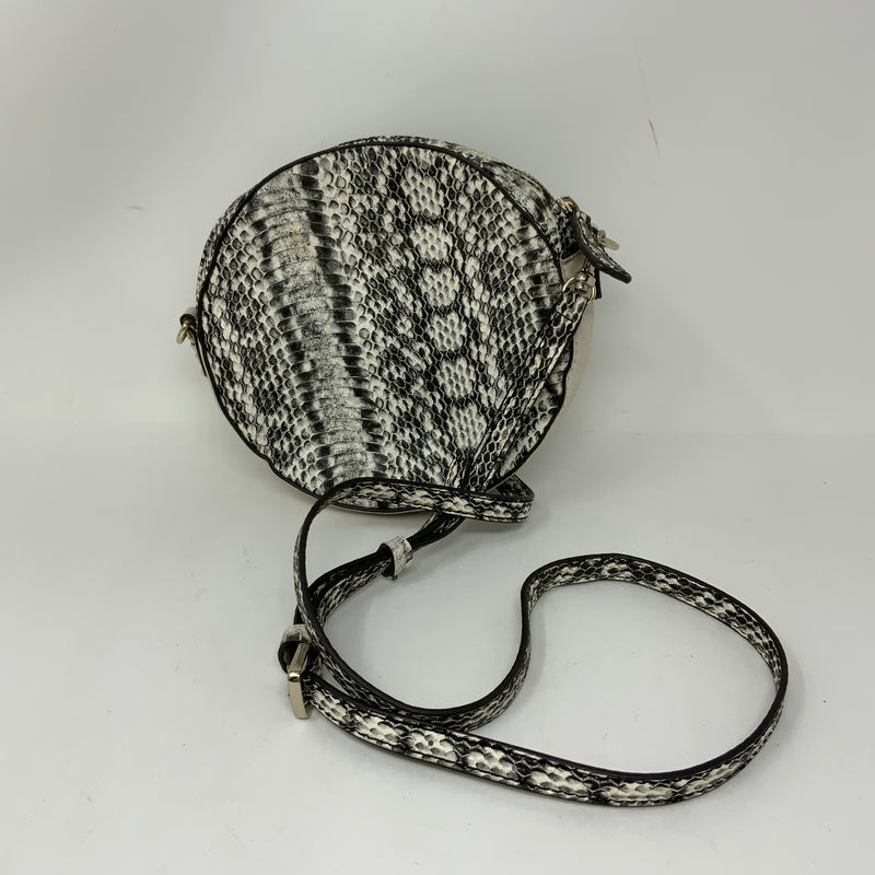 Guess Faux Vegan Snake Python Animal Print Pattern Embossed Circle Purse Bag