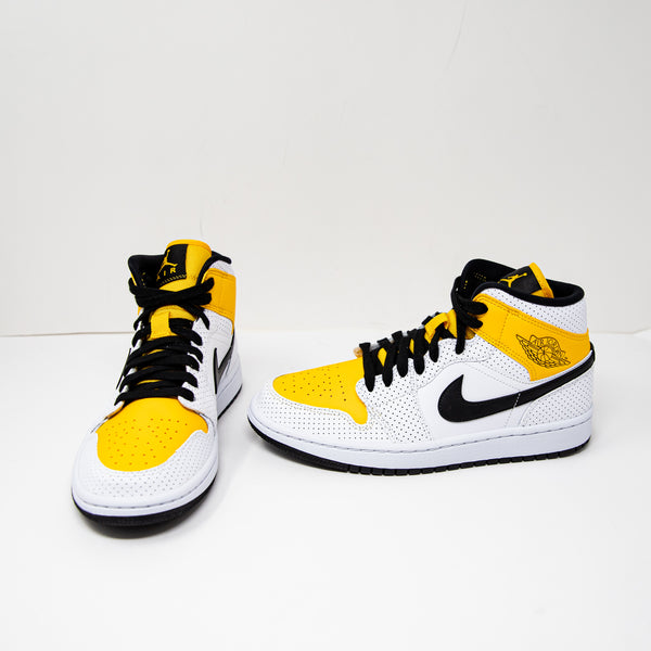 NEW Nike Air Jordan Women's 1 Mid Laser Orange White Black High Top Sneaker Shoe
