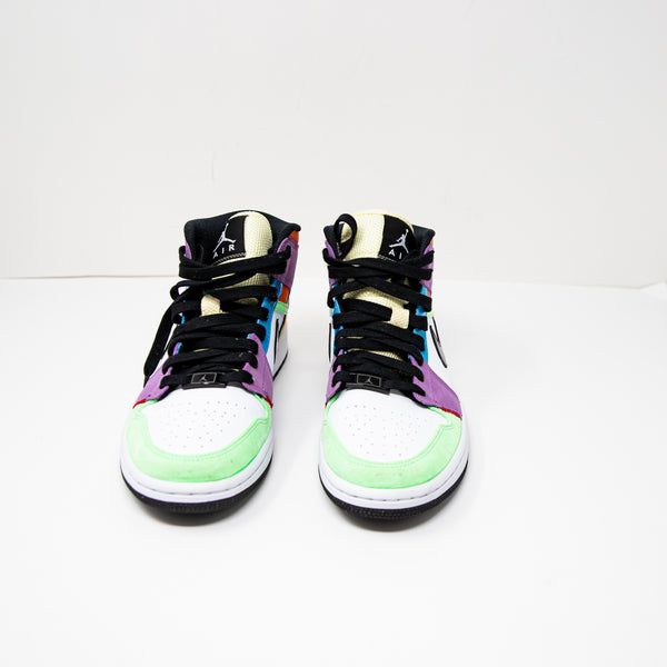Nike Women's Air Jordan 1 Mid SE High Top Lace Up Sneakers Shoes Lightbulb