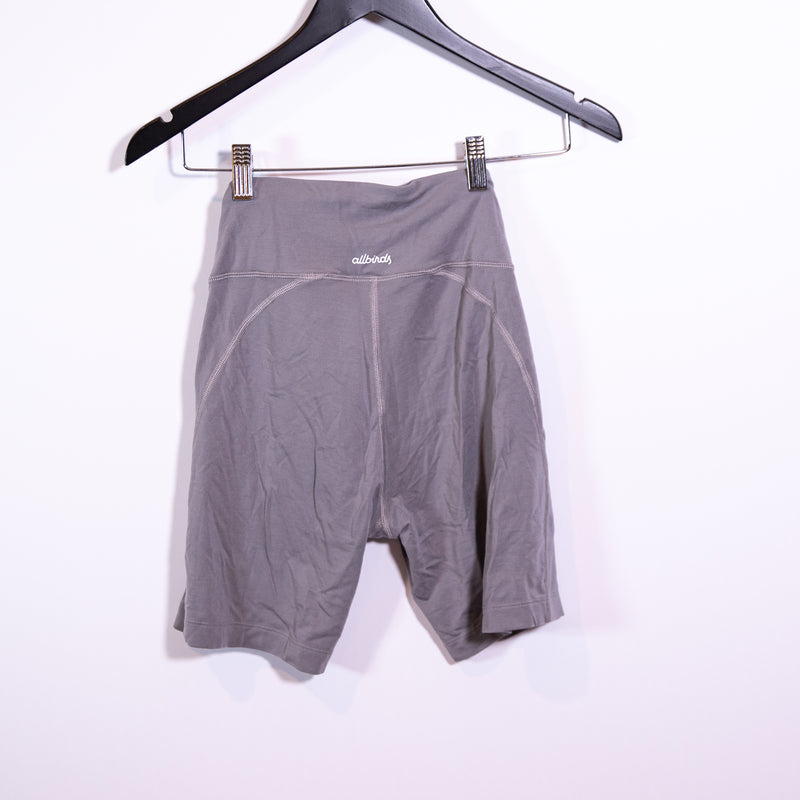 Allbirds Women's Natural Bike High Rise Athletic Work Out 7" Inseam Shorts Gray