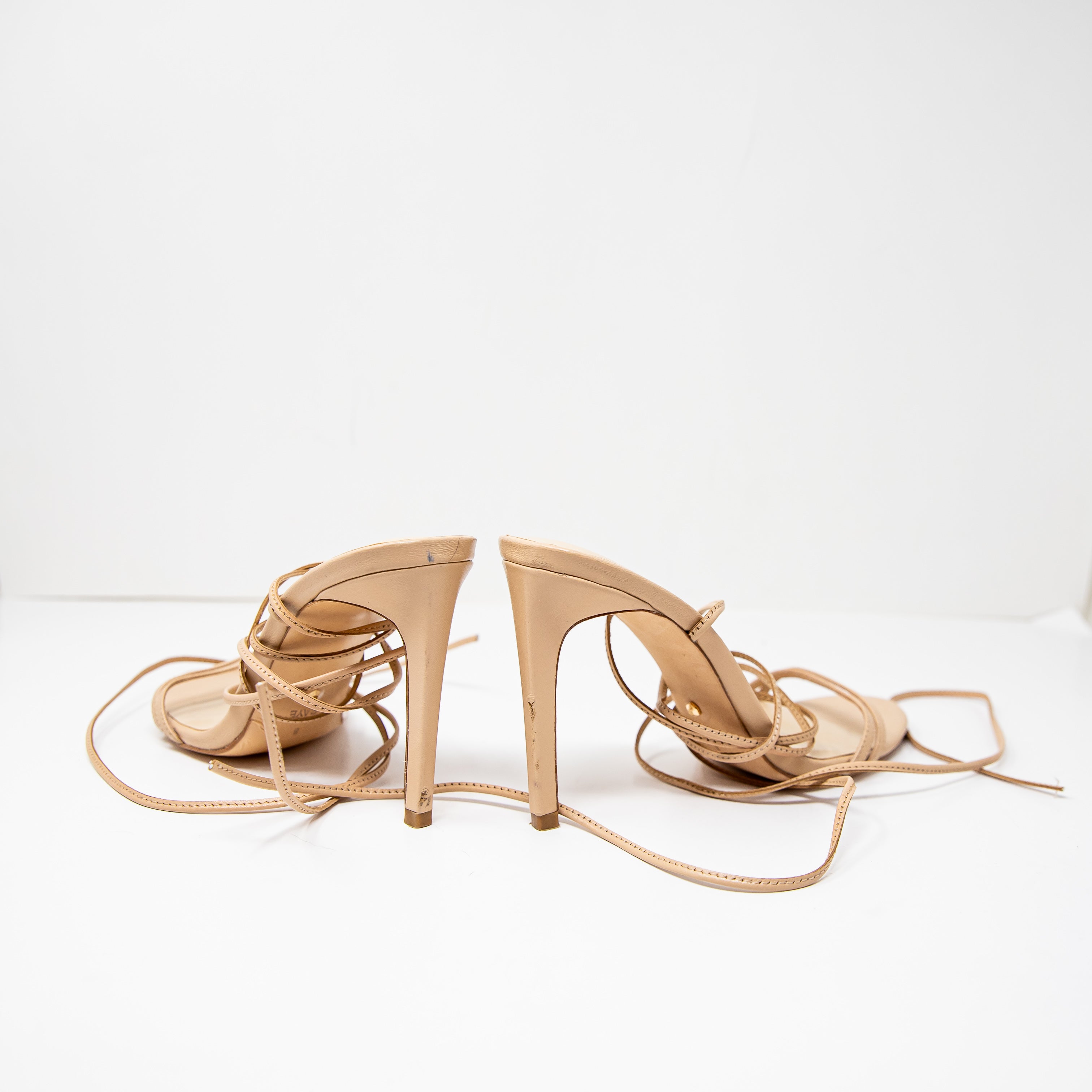 Raye Women's Genuine Leather Strappy Ankle Lace Up Stiletto High Heels Shoes 8