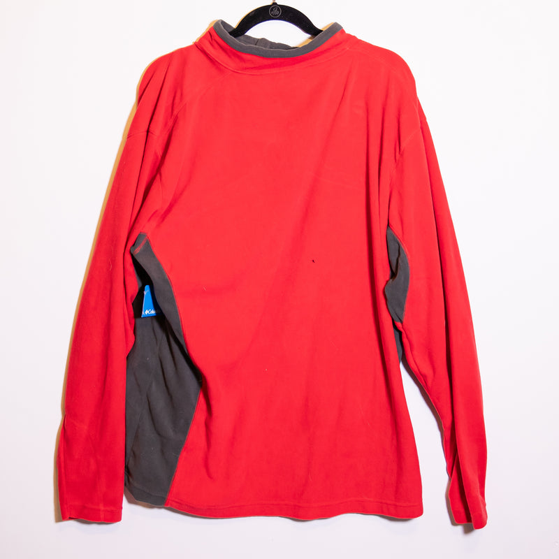 NEW Columbia Quarter Zip Lightweight Fleece pullover Long Sleeve Sweater Red XXL