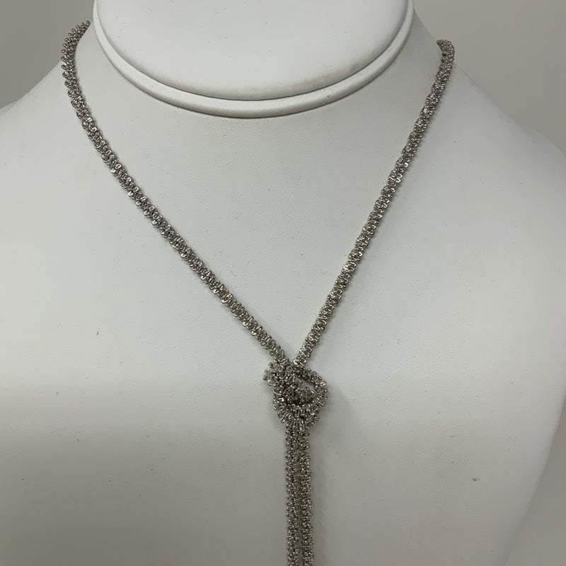 Kendra Scott Phara Silver Metal Tassel Knot Long Layering Necklace