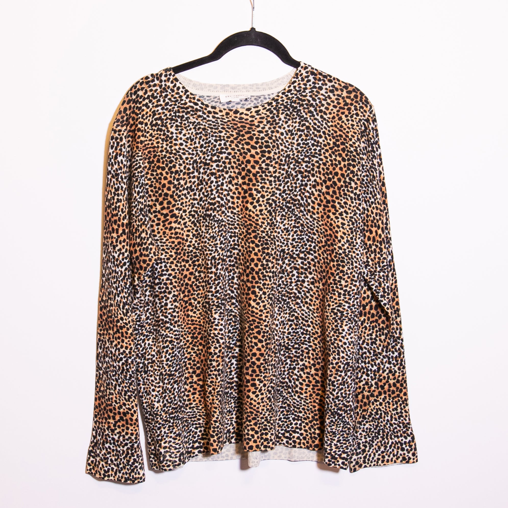 Equipment Raydon Wool Knit Cheetah Leopard Animal Print Crew Neck Sweater Large