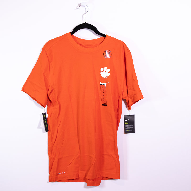 NEW Nike Dry Clemson College Tigers Graphic Print Crew Neck Short Sleeve Shirt M