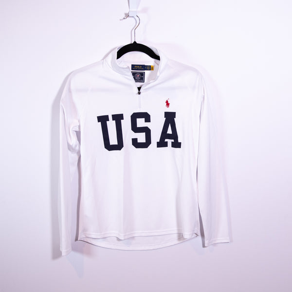 Polo Ralph Lauren Team USA Women's Summer Olympics Quarter-Zip Pullover White S