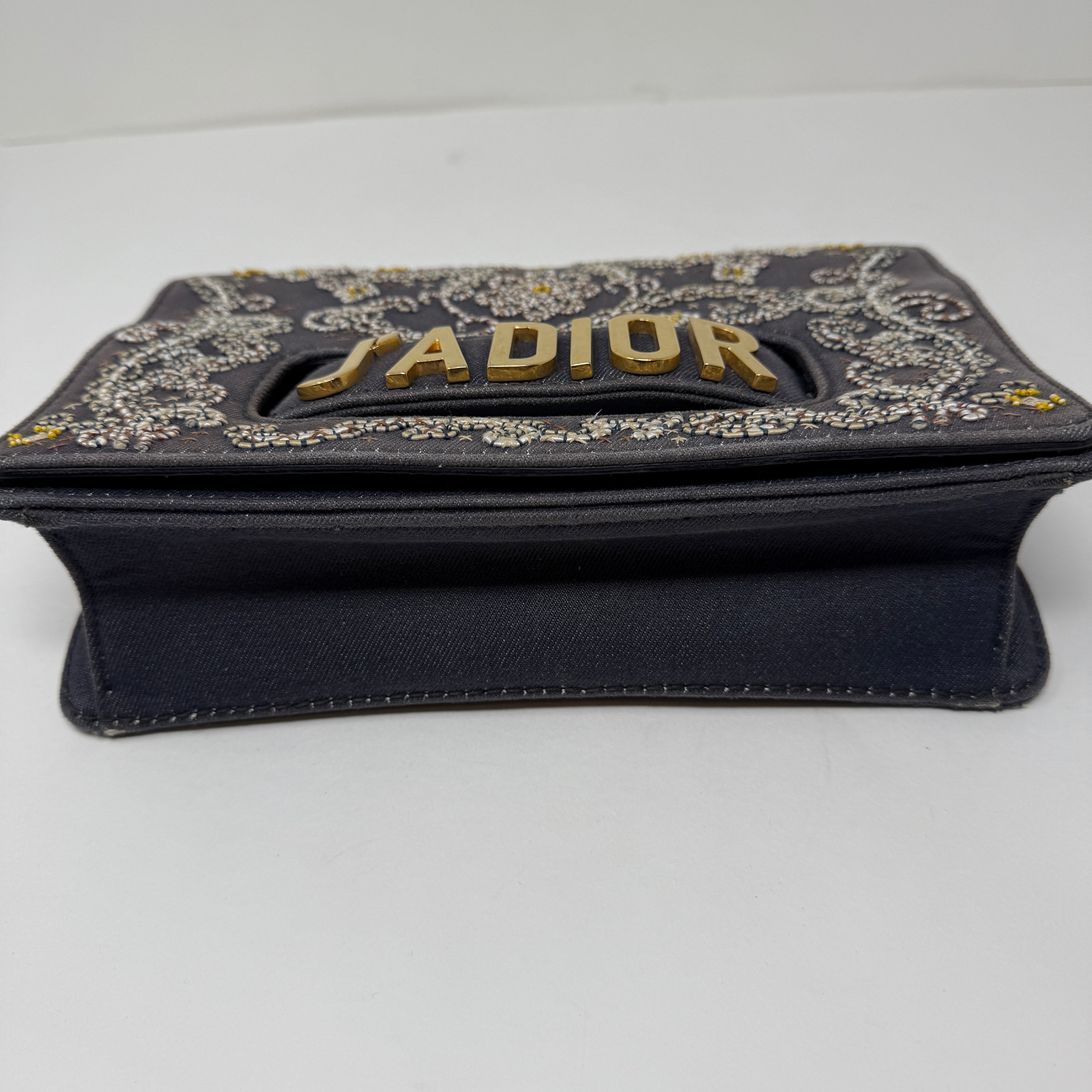 Christian Dior J'adior Beaded Embellished Allover Print Flap Shoulder Purse Bag