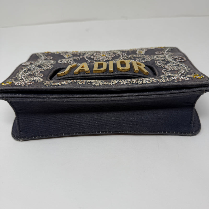 Christian Dior J'adior Beaded Embellished Allover Print Flap Shoulder Purse Bag