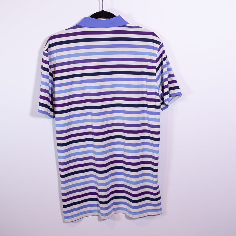 G/FORE Men's Light Weight Fast Dry Short Sleeve Golf Casual Polo Striped Shirt L