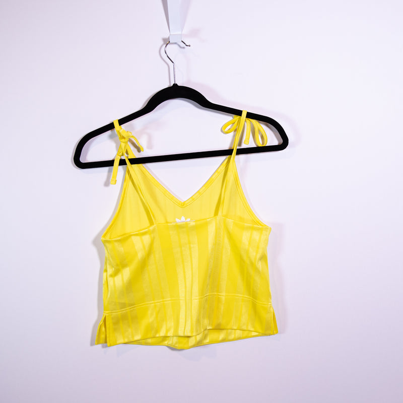 Adidas Originals Fashion League Tie Strap Shoulder V Neck Yellow Tank Top XS