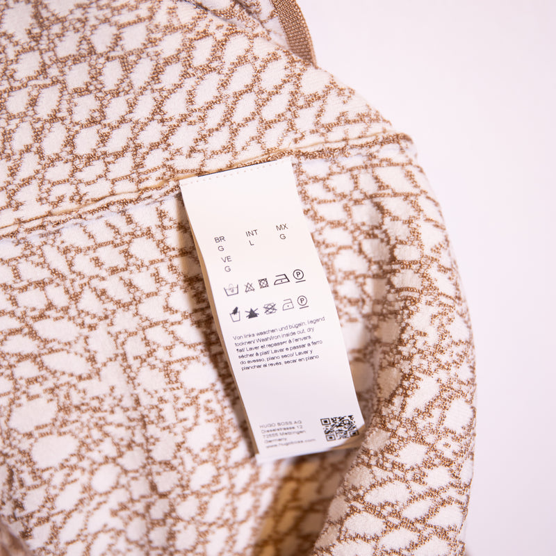 NEW Hugo Boss Feyine Croc Animal Print Stretch Knit Pullover Sweater Midi Dress