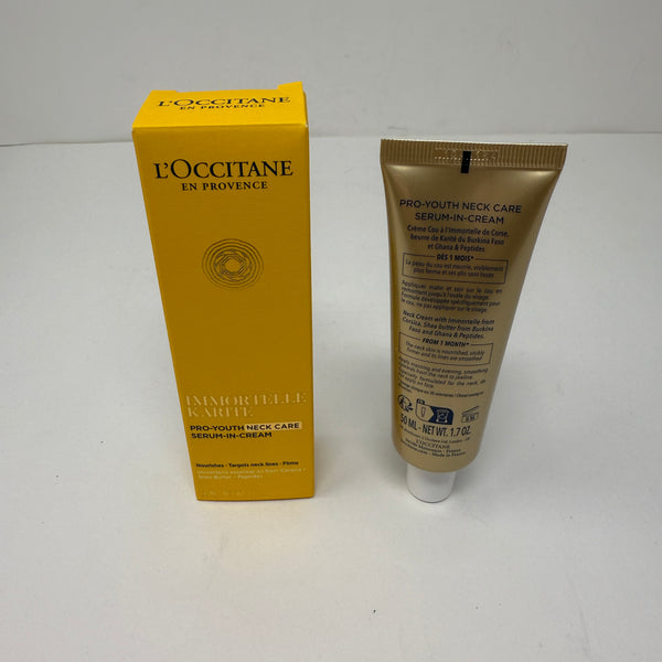 NEW L'Occitane Immortelle Karite Pro Youth Neck Care Serum In Cream Full Size