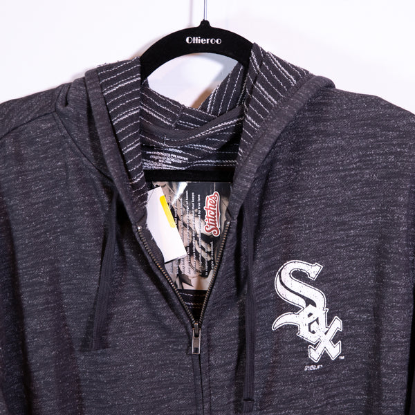 NEW Stitches Men's Chicago White Sox MLB Baseball Full Zip Hooded Jacket Gray&nbsp;