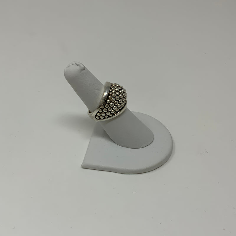 Lagos Signature Caviar Beaded Statement Cocktail Party Ring 925 Sterling Sliver