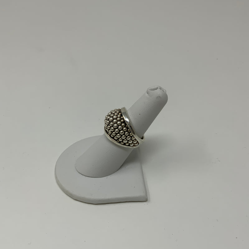 Lagos Signature Caviar Beaded Statement Cocktail Party Ring 925 Sterling Sliver