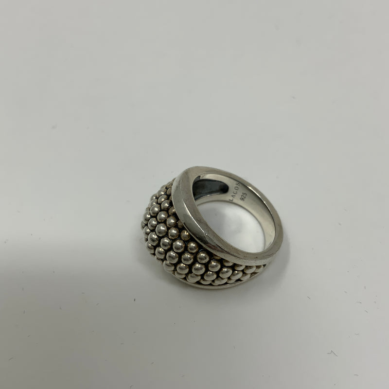 Lagos Signature Caviar Beaded Statement Cocktail Party Ring 925 Sterling Sliver