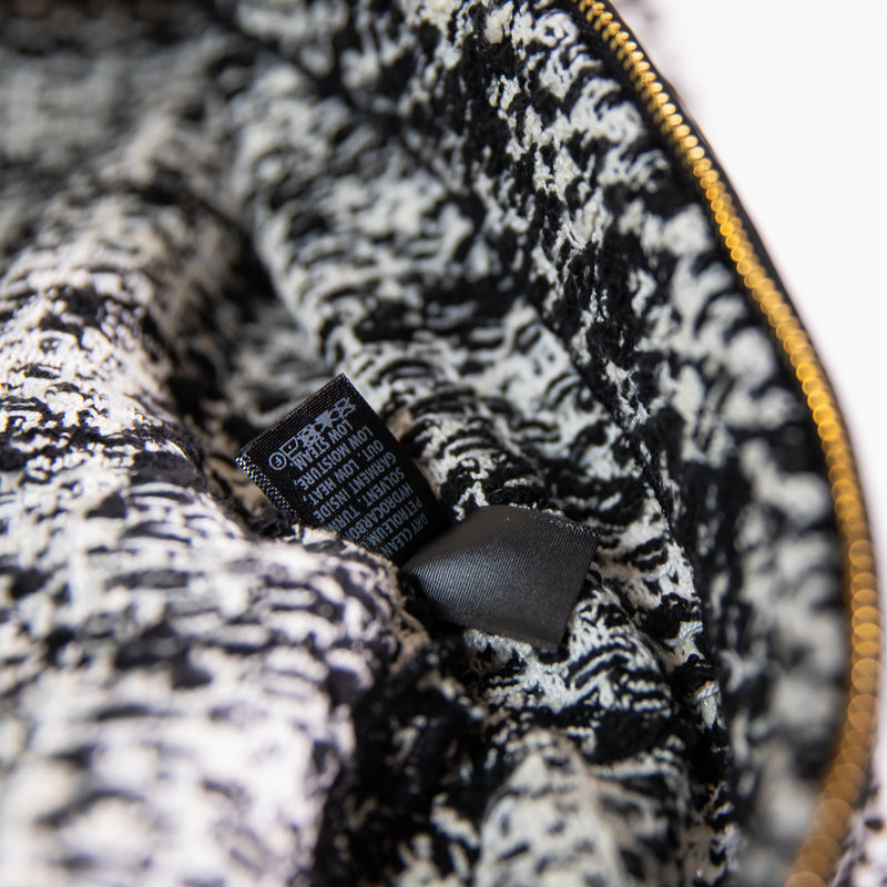 St. John Cotton Blend Woven Textured Knit Full Zip Jacket Blazer Black White 2