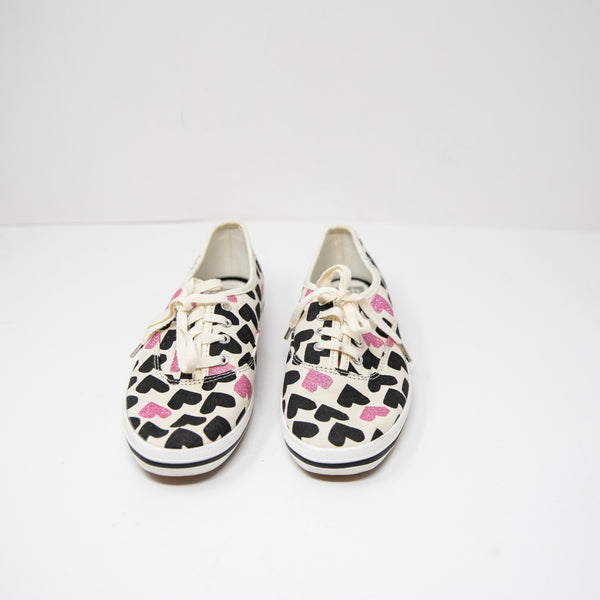 Keds x Kate Spade Heart Print Pattern Glitter Sparkle Low Top Sneakers Shoes 6