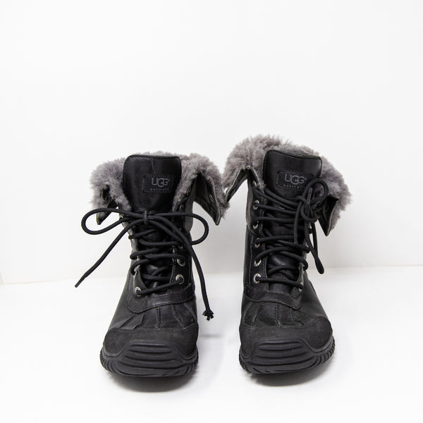 Ugg Women's Adirondack II Shearling Lined Leather Snow Winter Boots Shoes Black