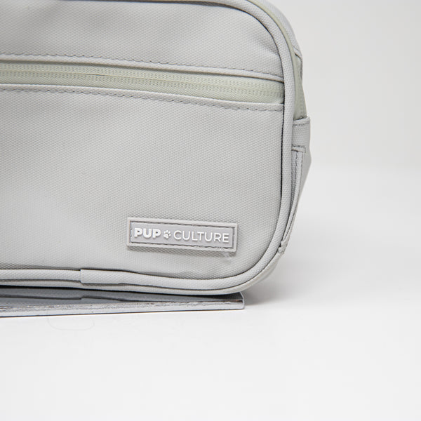 Pup Culture Cross Waist Body Dog Training Treat Pouch Purse Bag Gray