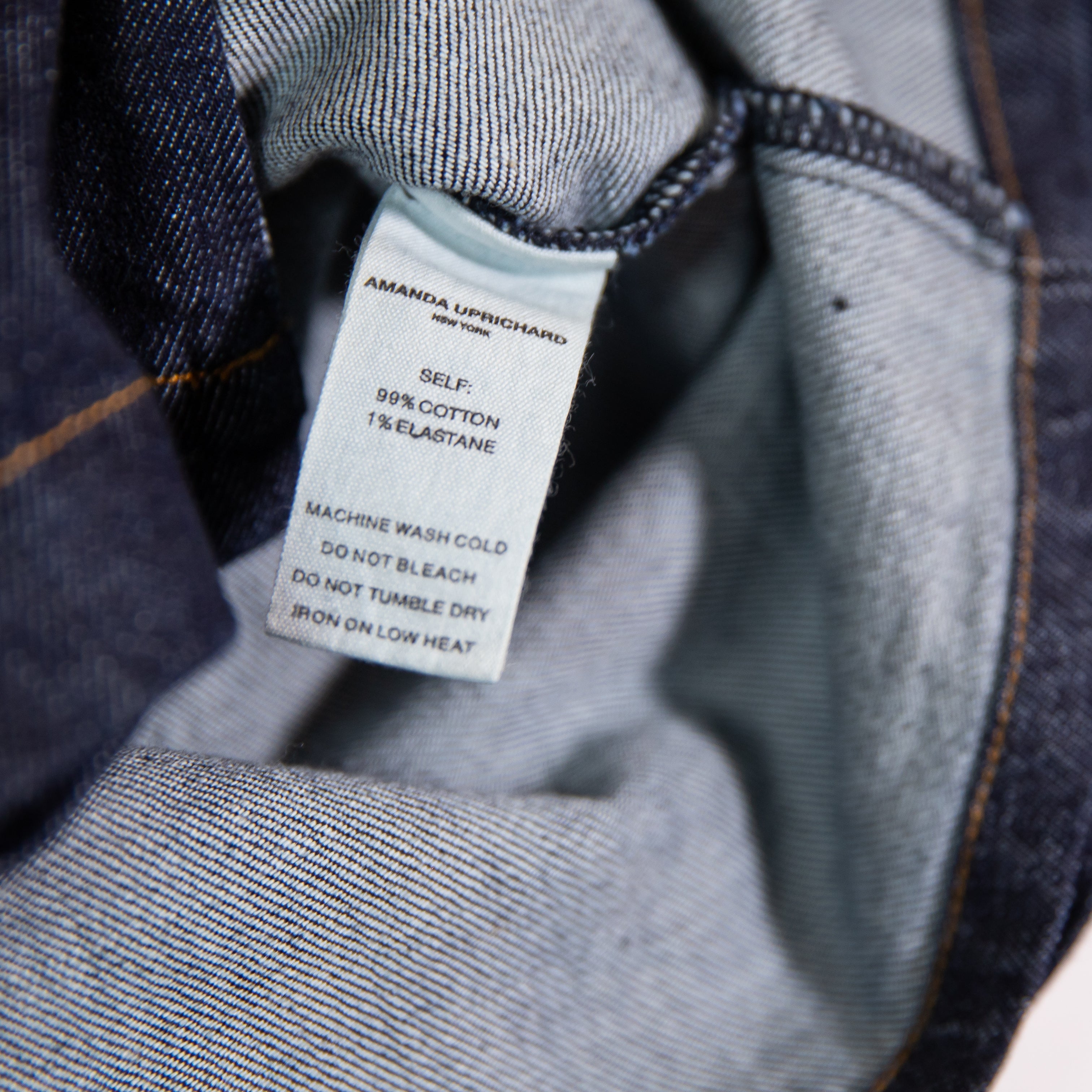 Amanda Uprichard Dale Cotton Mid Rise Slit Mini Jean Denim Skort Skirt Small