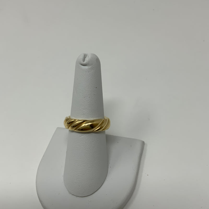 David Yurman Sculpted Cable Twist Band 750 18k Yellow Gold 6mm Ring Size 8