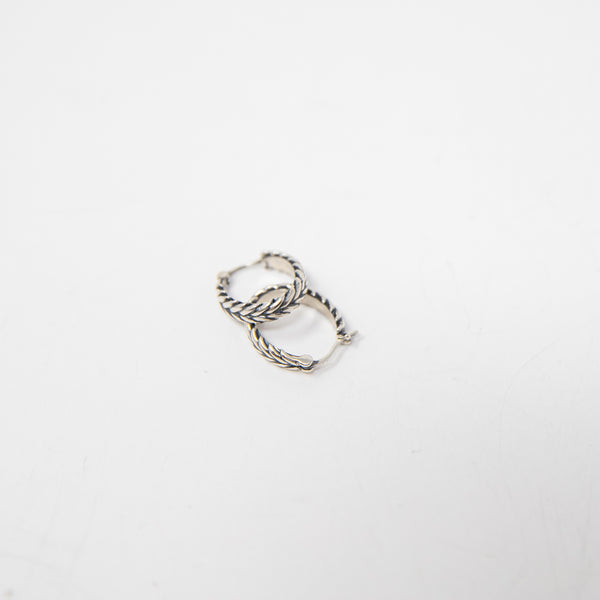 Sierra Winter Jewelry Harvest Hoop Sterling Silver Woven Earrings