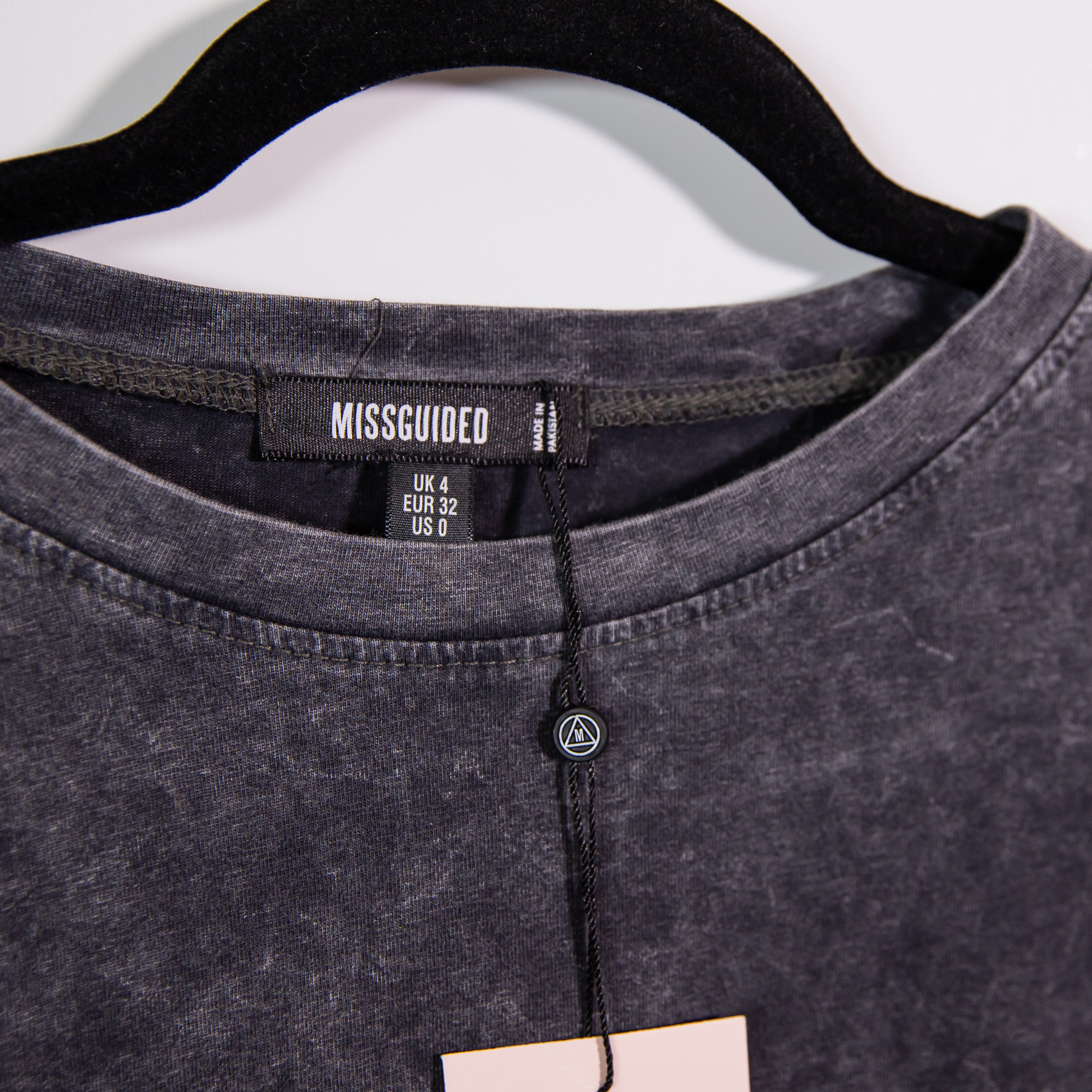 NEW Misguided Corset Bust Cup Short Sleeve Crew Neck Tee Shirt Dress Gray 0