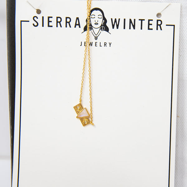 Sierra Winter Irid Gold Vermeil Rainbow Pink Moonstone Pendant Necklace