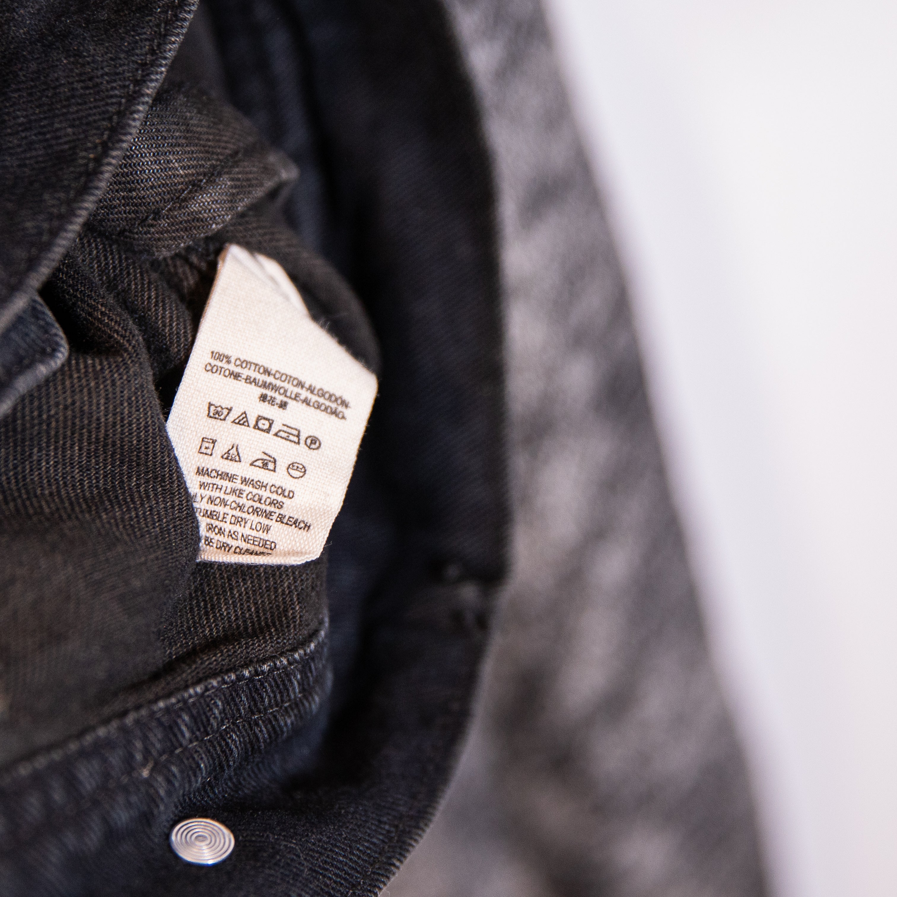 Free People Cotton Knit Denim Jean stretch Button Front Hooded Jacket Black Gray