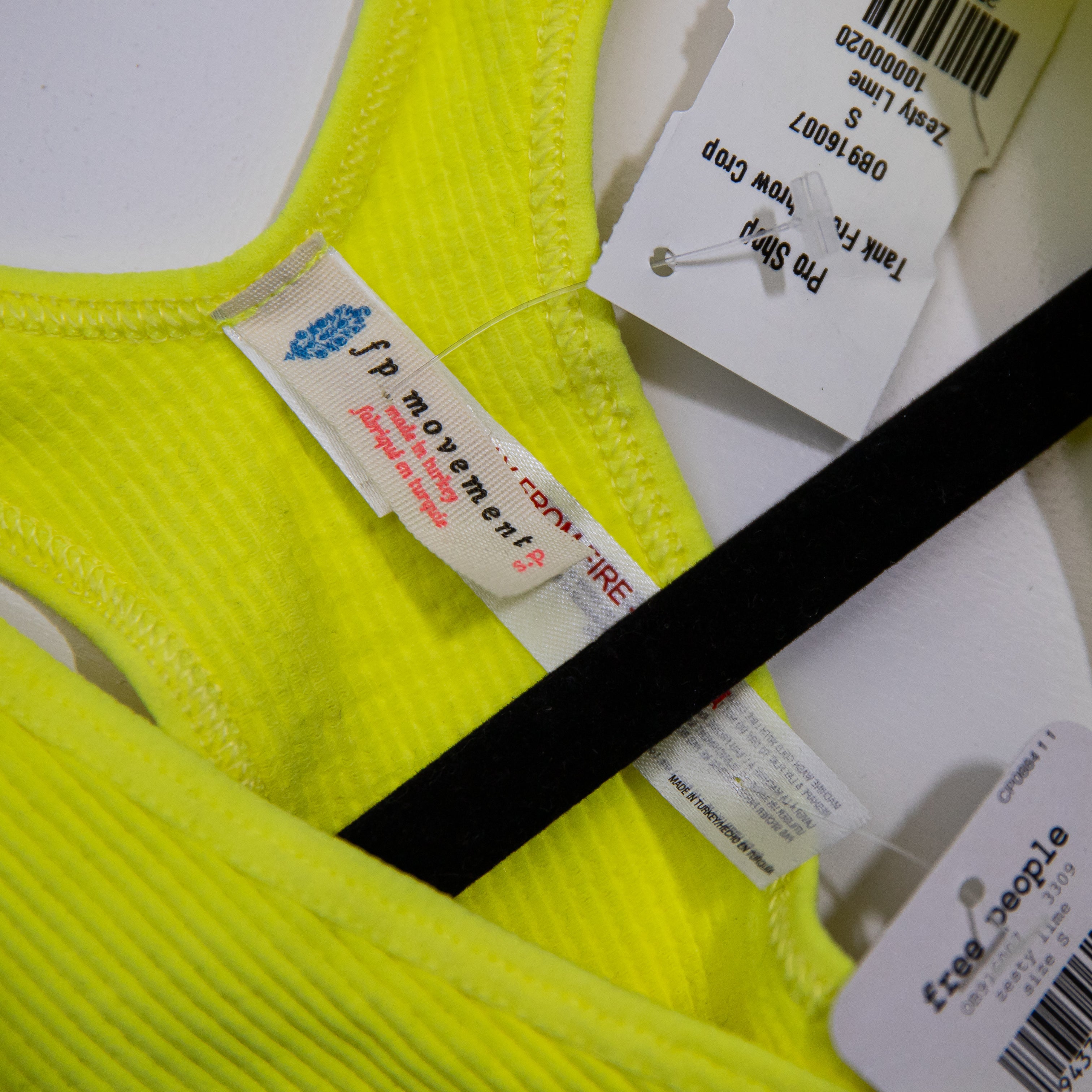 NEW Free People FP Movement Free Throw Crop Athletic Work Out Tank Zesty Lime S