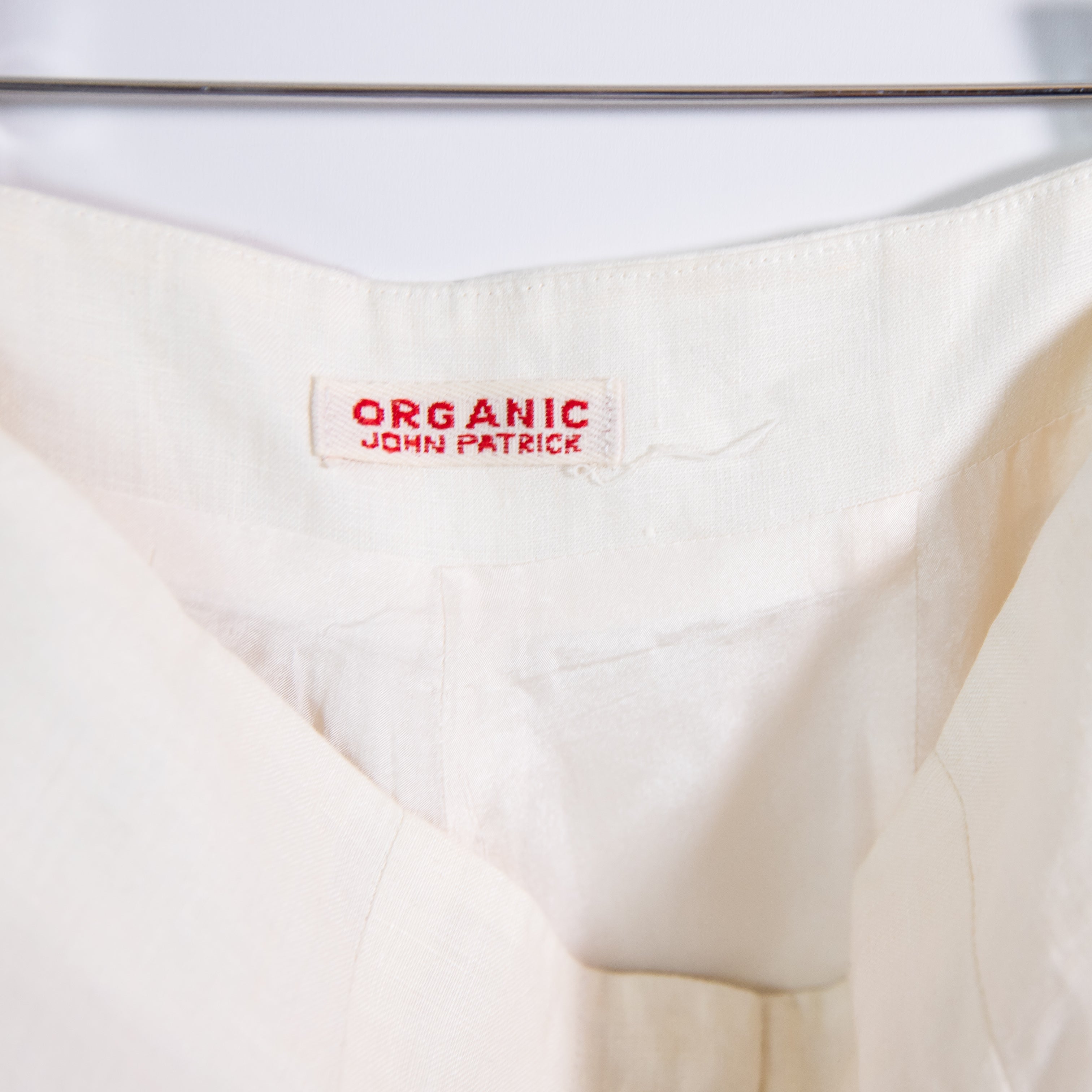 Organic John Patrick Linen Lightweight Mid Rise Straight Leg Trouser Pants Ivory