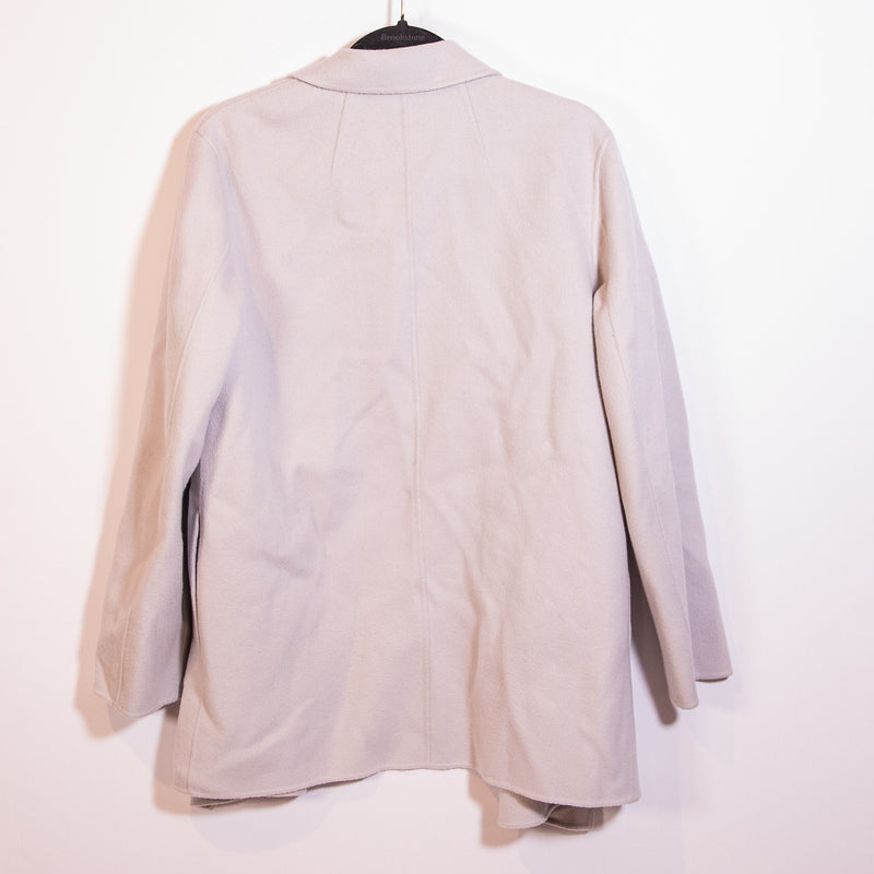 Theory Sileena Winsome Wool Cashmere Felt Collared Open Front Sweater Jacket M