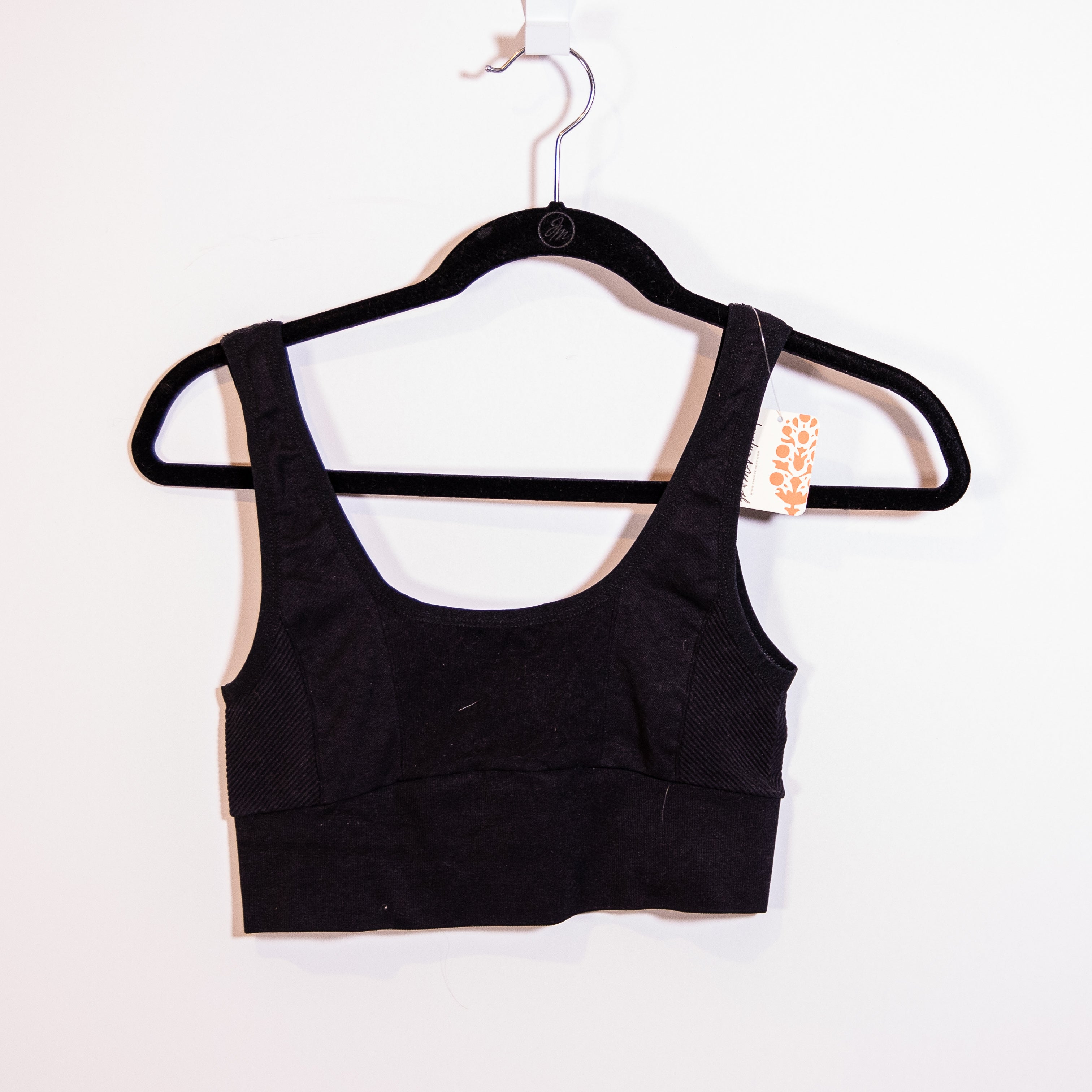 NEW Free People FP Movement Free Throw Square Neck Athletic Sports Bra Black L