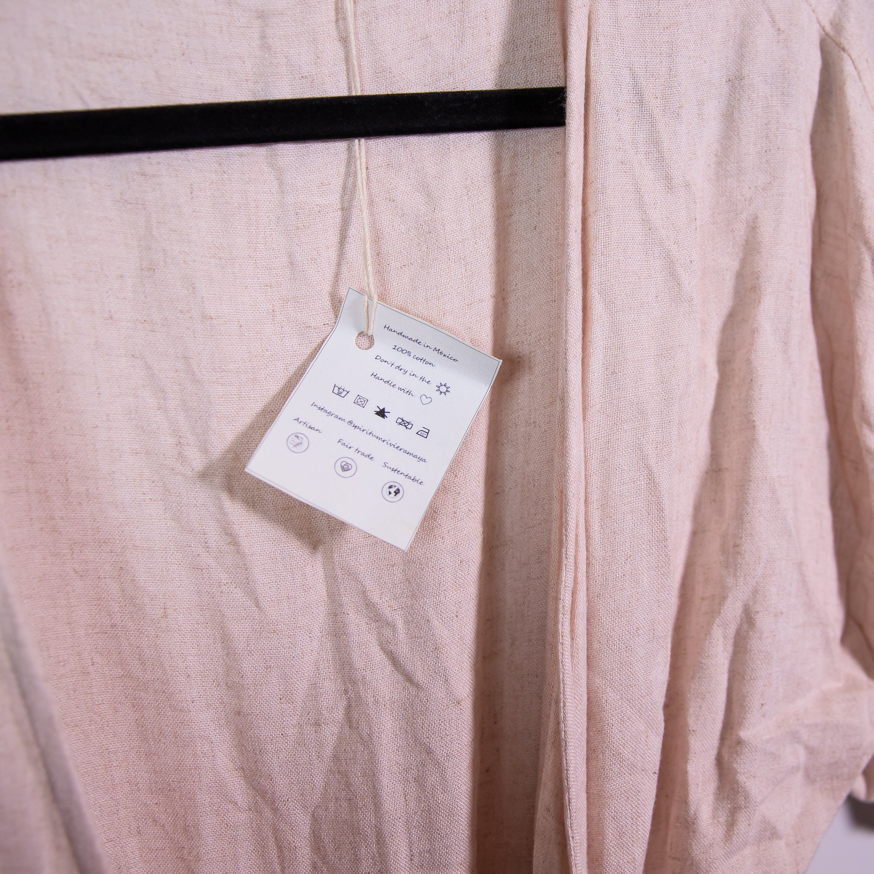 NEW Spiritum Cotton Lightweight Gauze Ruffle Trim Wrap Midi Dress Neutral Small