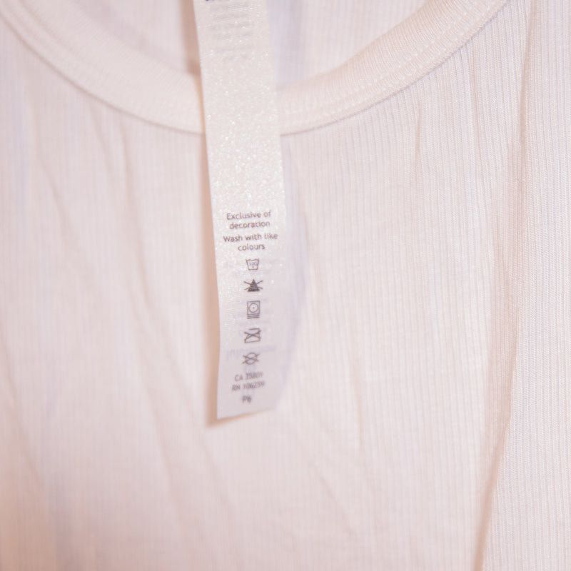Lululemon Women's Modal Stretch Knit Ribbed Scoop Neck Sleeveless Tank Top White