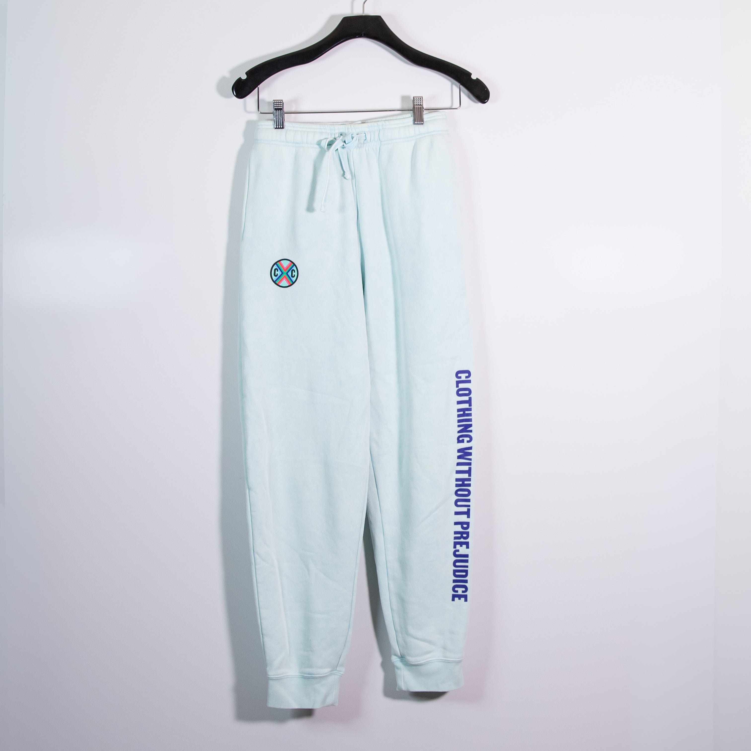 Colours World Peace Cotton Fleece Lined Pull On Joggers Sweat Pants Blue Small