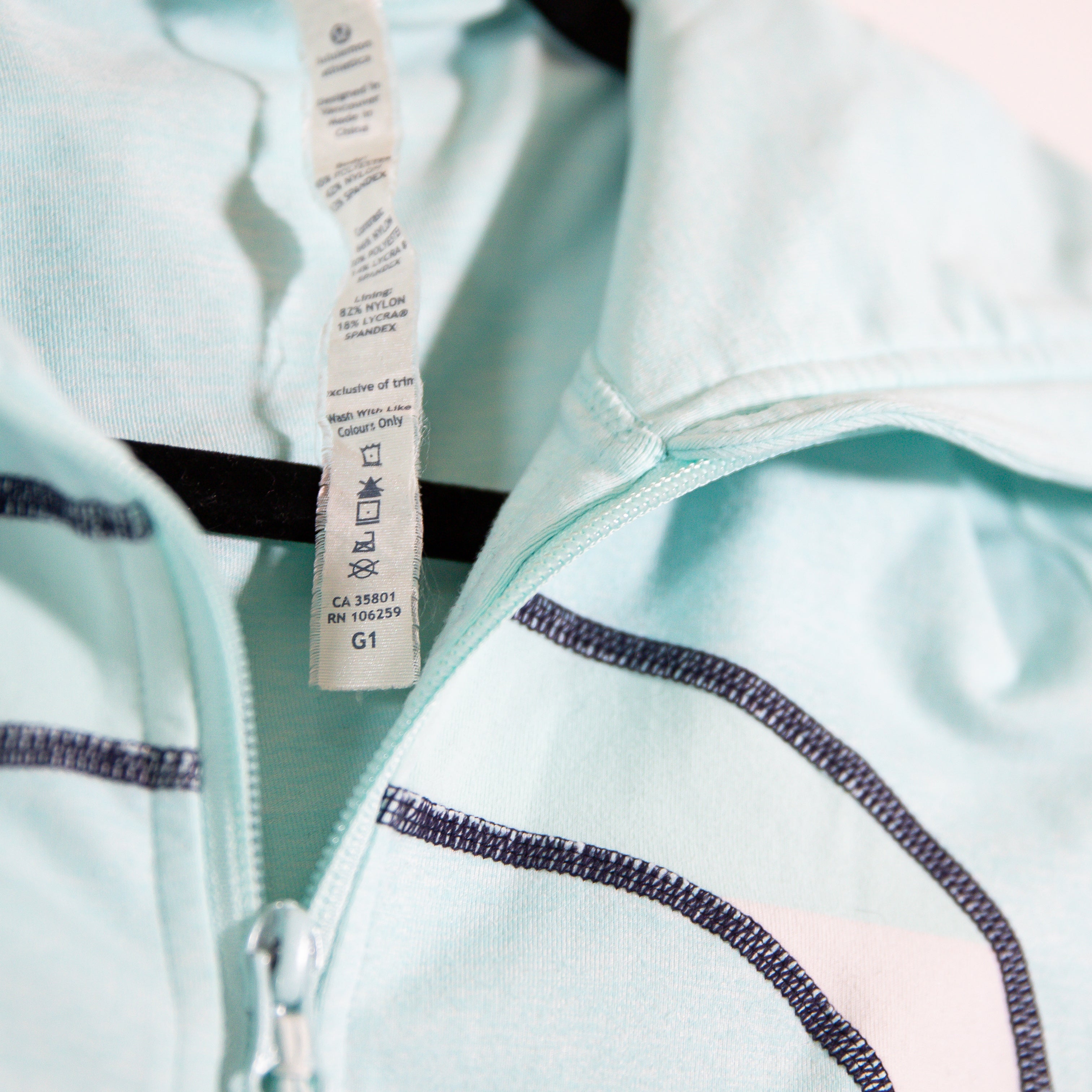 Lululemon In Stride Full Zip Hooded Work Out Jacket Aquamarine Discover Stripe 4