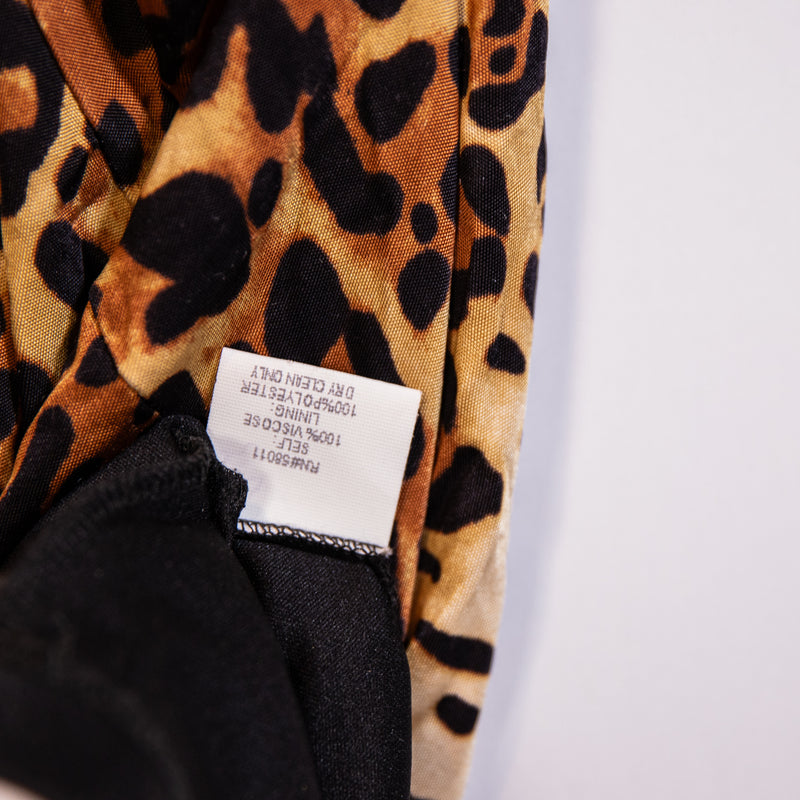 David Meister Cheetah Leopard Animal Print Pattern Stretch Sheath Dress 8