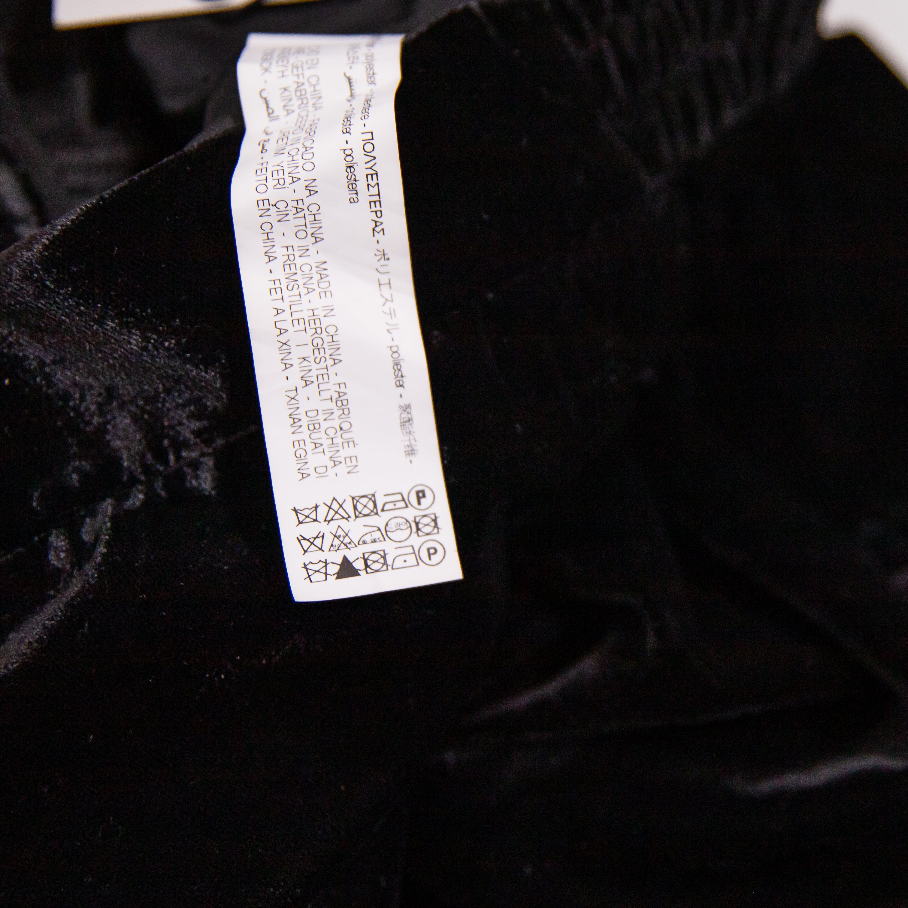 NEW Zara Velvet Velour Mid Rise Straight Leg Trouser Pants Solid Black XS