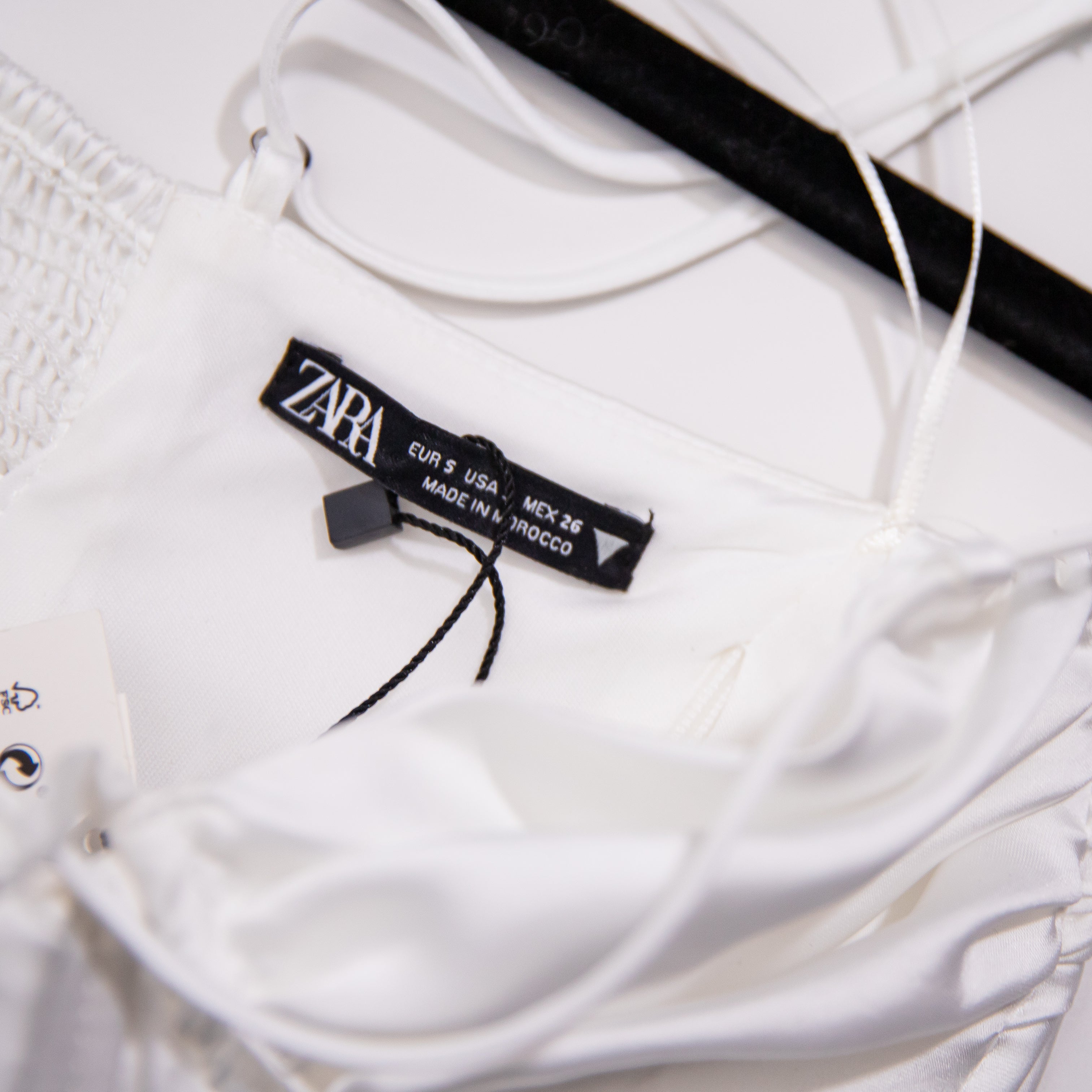 NEW Zara Satin Underwire Bra Corset Smocked Stretch Back Crop Top White Small