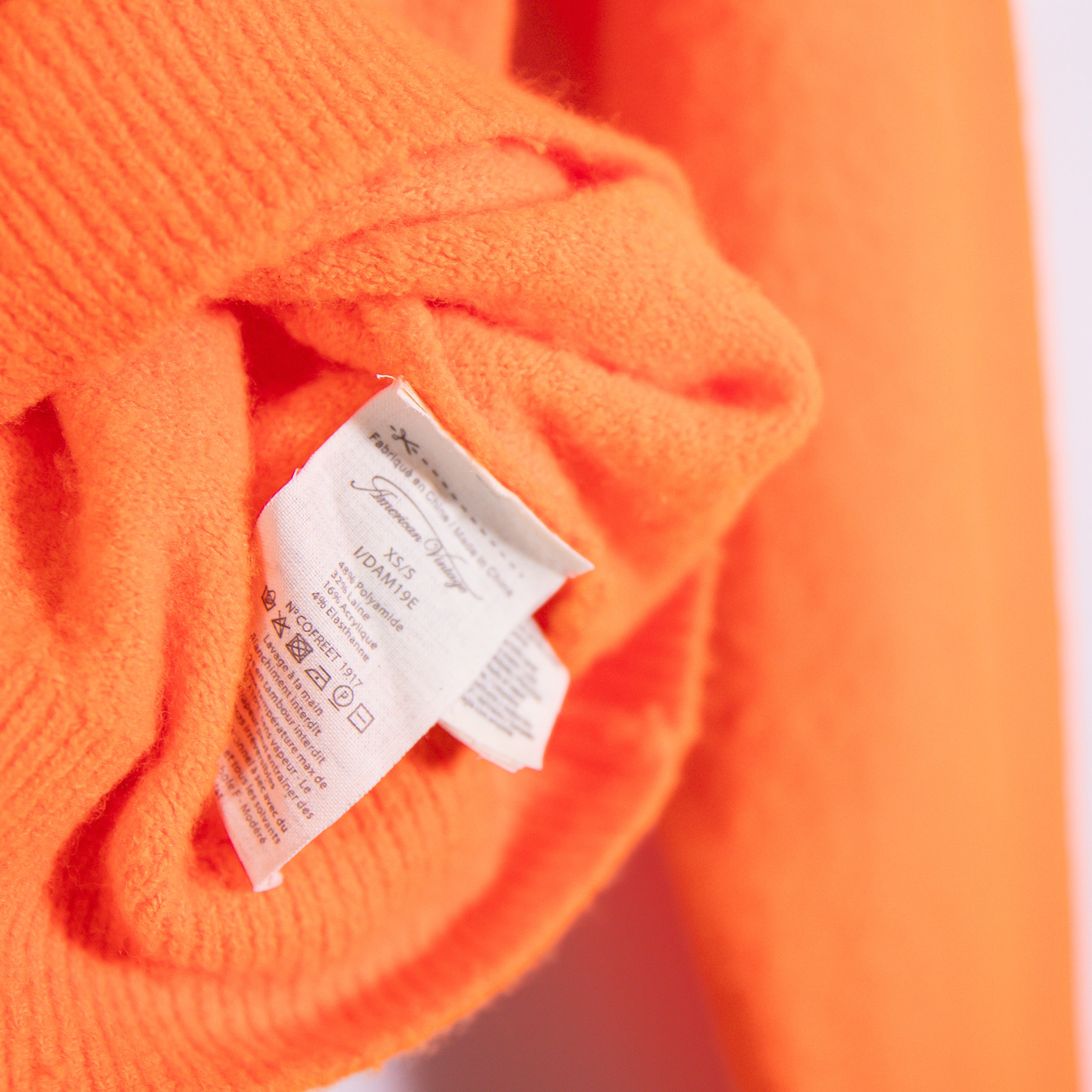 American Vintage DAM19E Wool Blend Knit Stretch Button Front Cardigan Sweater S