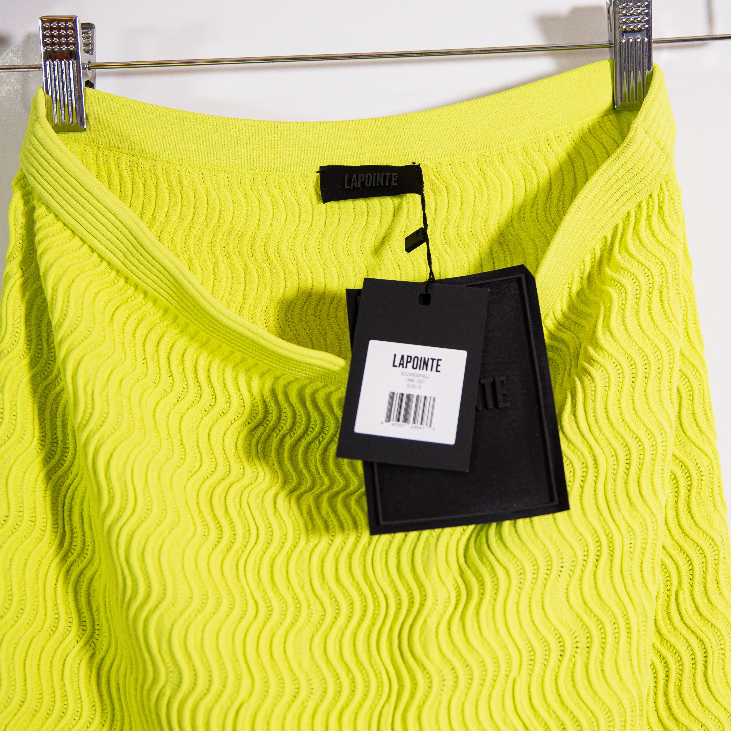 NEW Lapointe Crepe Matte Viscose Flared Ostrich Feather Embellished Midi Skirt S